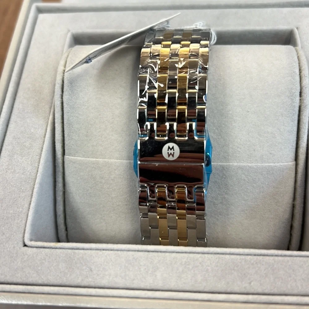 New Michele Deco Madison Diamond Two Tone Gold MWW06T000144 Ladies Watch